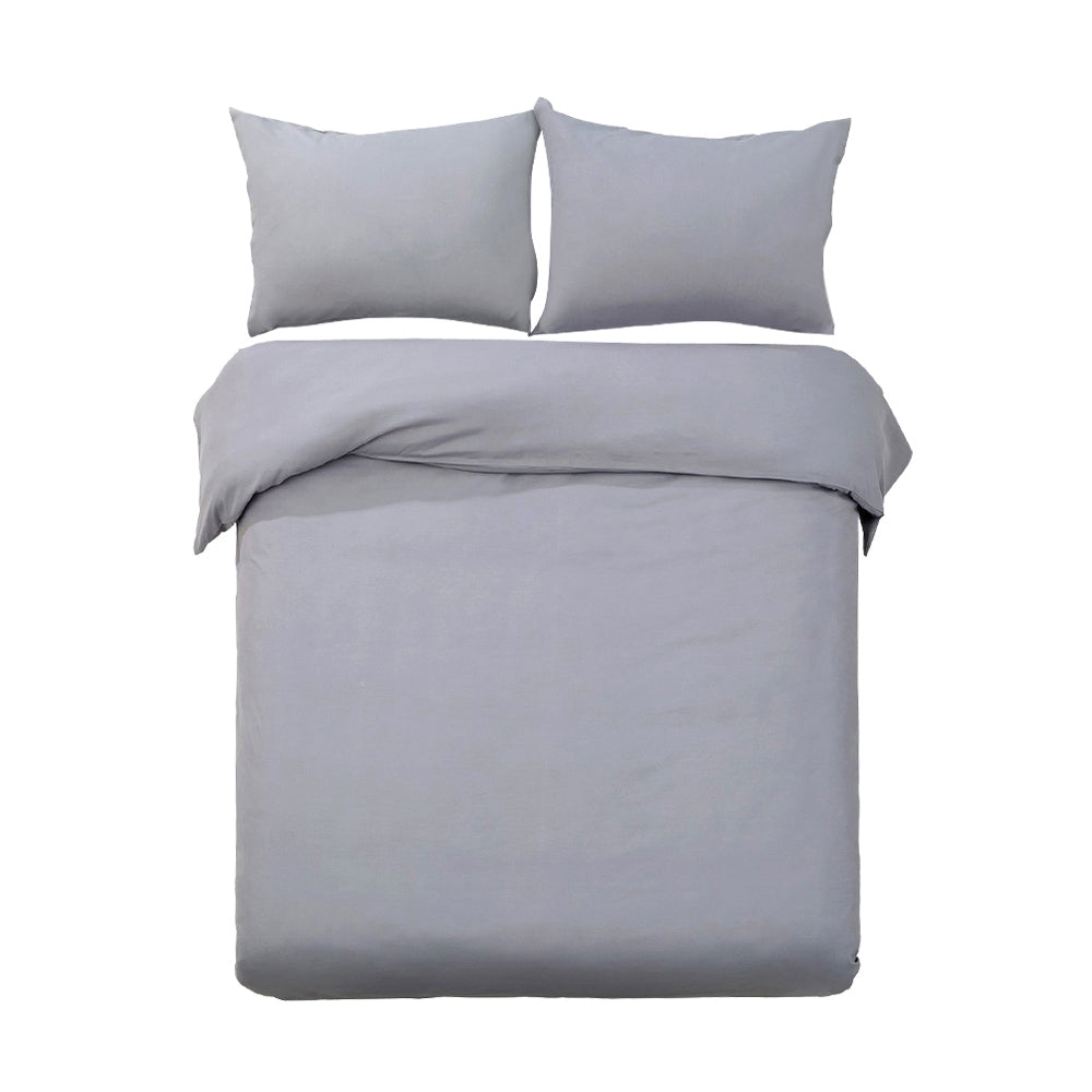 KING Quilt Cover Set - Classic Grey