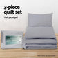 QUEEN 3-Piece Quilt Cover Set - Grey