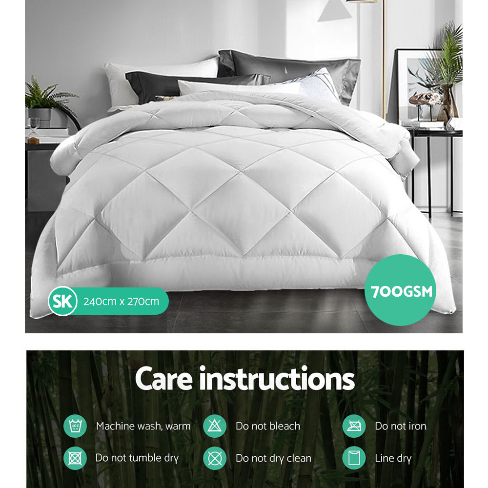 Super King Giselle Bedding 700GSM Microfibre Bamboo Quilt