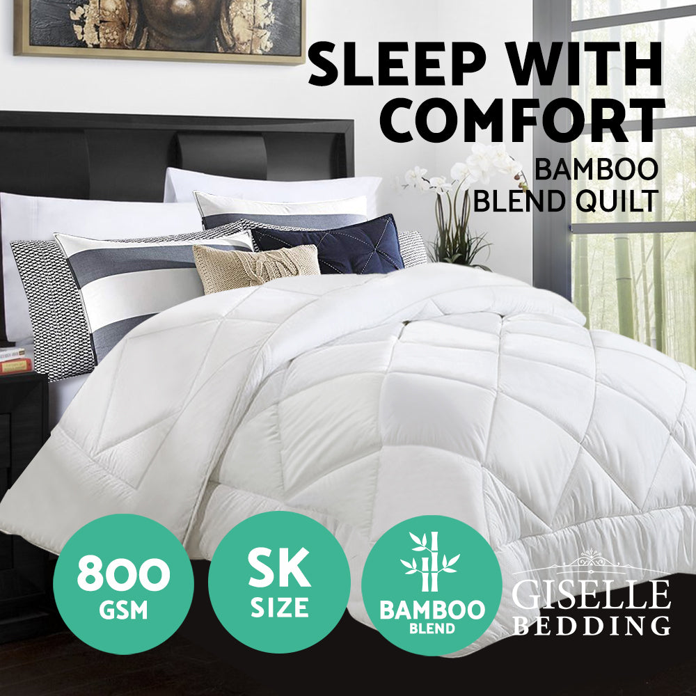 Super King Giselle Bedding 800GSM Microfibre Bamboo Quilt