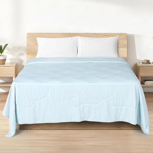 QUEEN 130GSM Cooling Comforter Summer Quilt Lightweight Blanket Cover - Blue