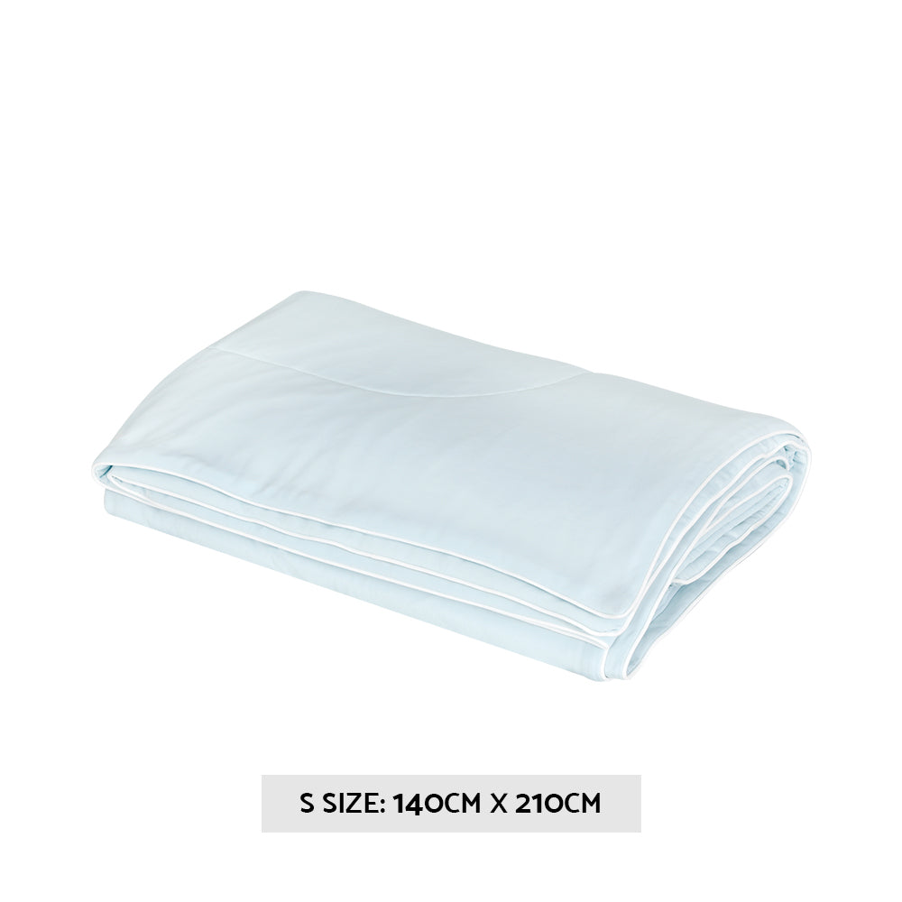 SINGLE 130GSM Cooling Comforter Summer Quilt Lightweight Blanket Cover - Blue