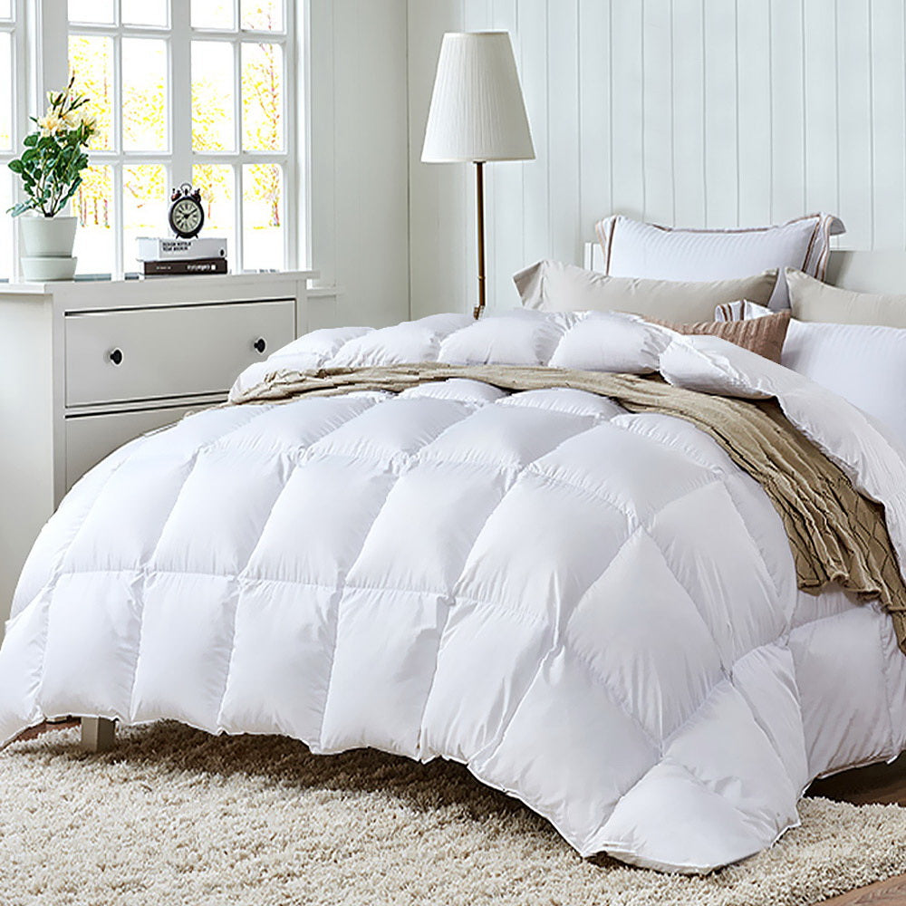 QUEEN 700GSM Duck Down Feather Quilt - White