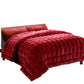 Super King Giselle Bedding Faux Mink Quilt Burgundy