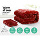 SUPER KING 500GSM Faux Mink Quilt - Burgundy