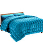 King Giselle Bedding Faux Mink Quilt Blue