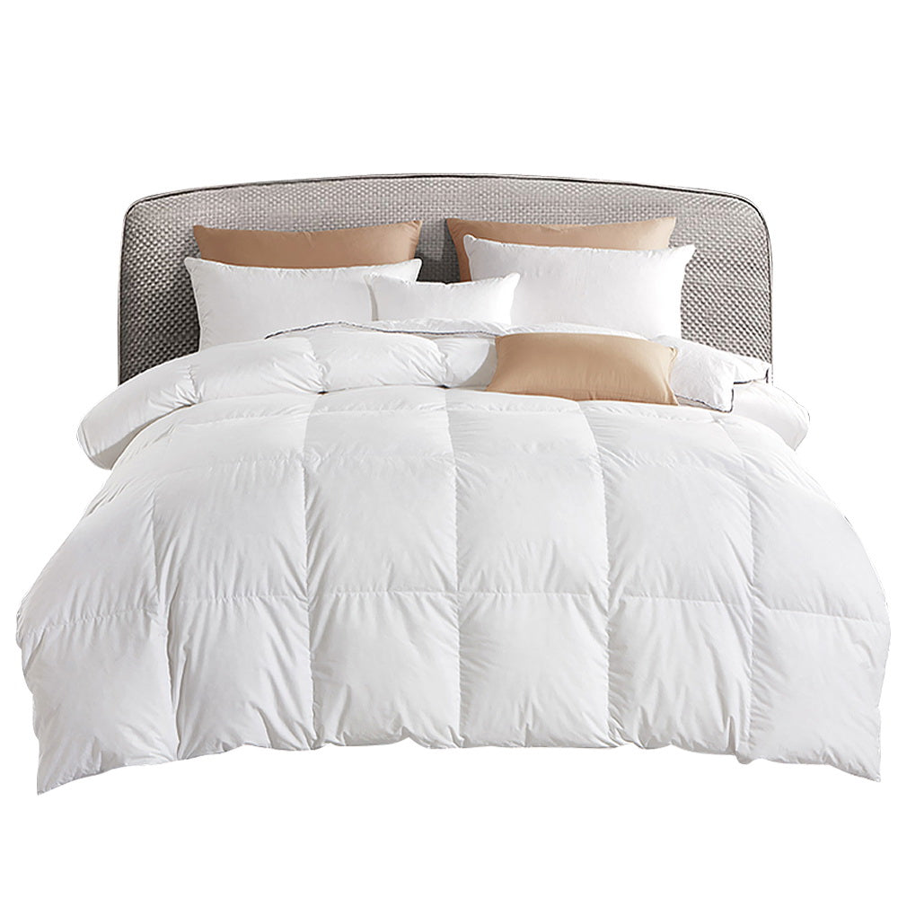 SUPER KING 700GSM Goose Down Feather Quilt - White