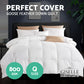 QUEEN 800GSM Goose Down Feather Quilt - White