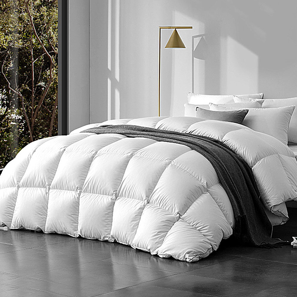 SUPER KING 800GSM Goose Down Feather Quilt - White