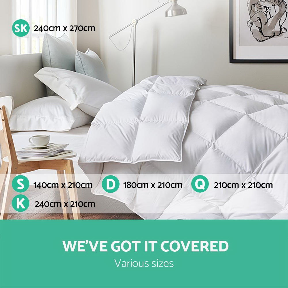 Super King Giselle Bedding 500GSM Goose Down Feather Quilt