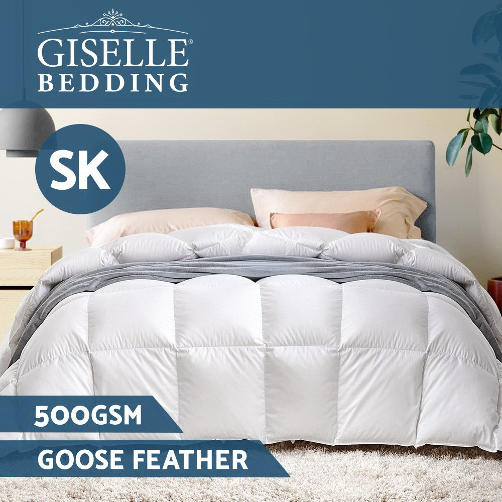 Super King Giselle Bedding 500GSM Goose Down Feather Quilt