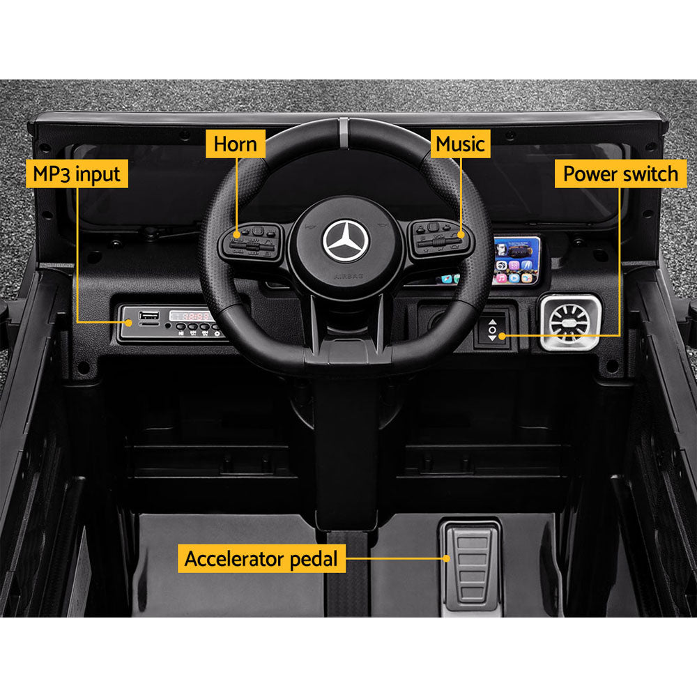 Mercedes-Benz Kids Ride On Car Electric AMG G63 Licensed Remote Cars 12V - Black