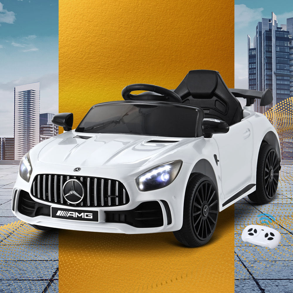 Kids Ride On Car Mercedes-Benz AMG GTR Electric Toy Cars 12V - White