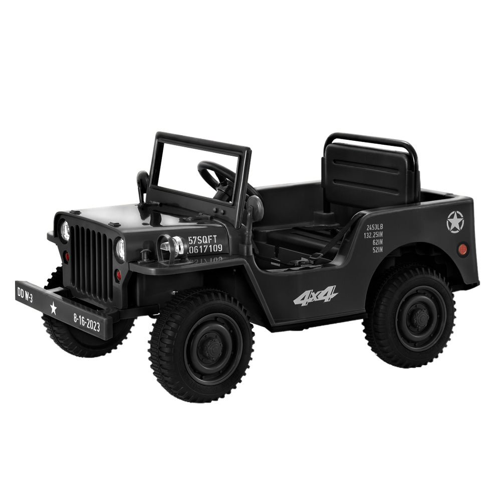 Kids Ride on Car Off Road Military Toy Cars 12V - Black