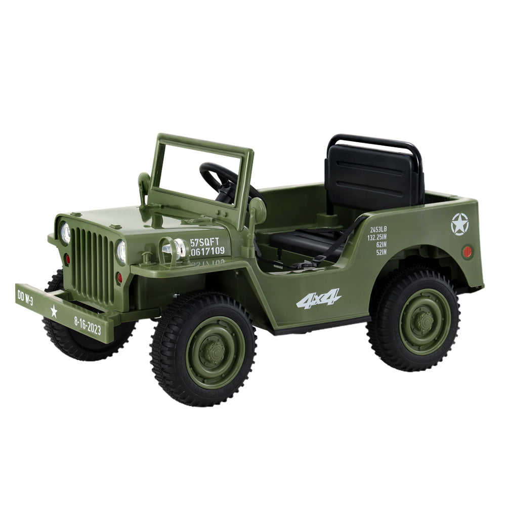 Kids Ride on Car Off Road Military Toy Cars 12V - Olive