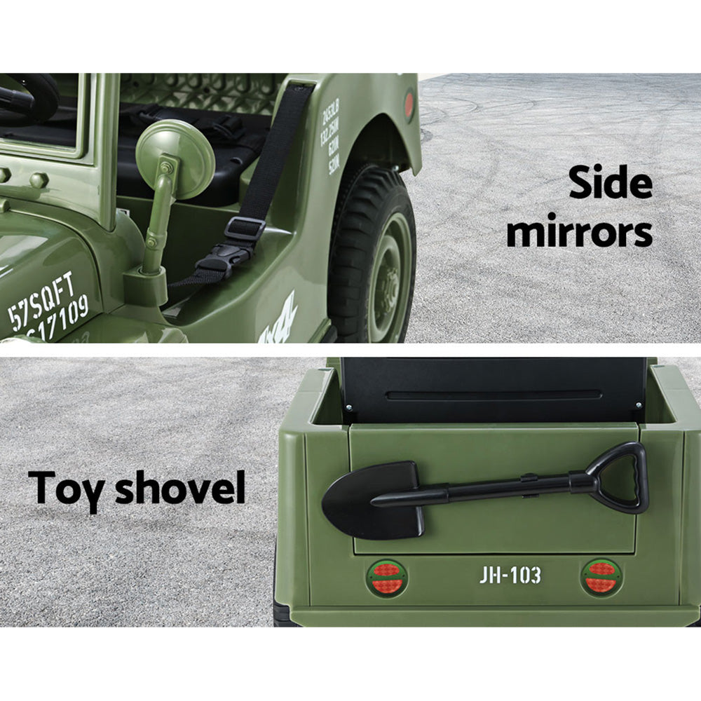 Kids Ride on Car Off Road Military Toy Cars 12V - Olive
