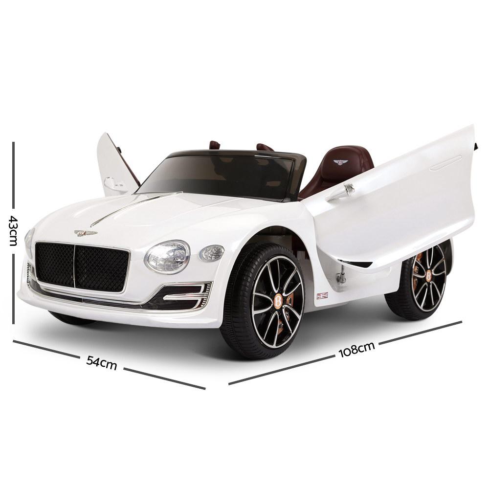 Bentley Kids Ride on Car Licensed Electric Toys 12V Battery Remote Cars - White