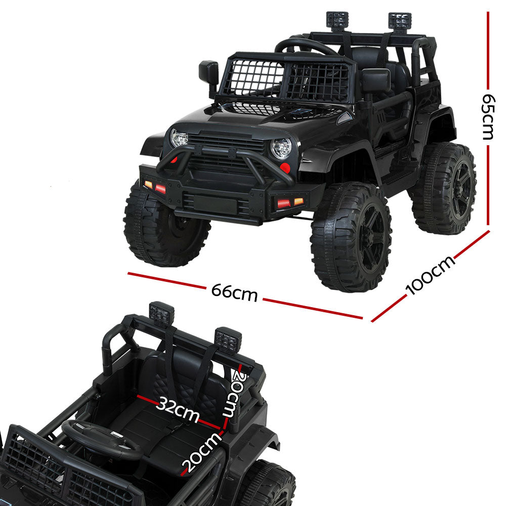 Kids Ride on Car Electric 12V Car Toys Jeep Battery Remote Control - Black