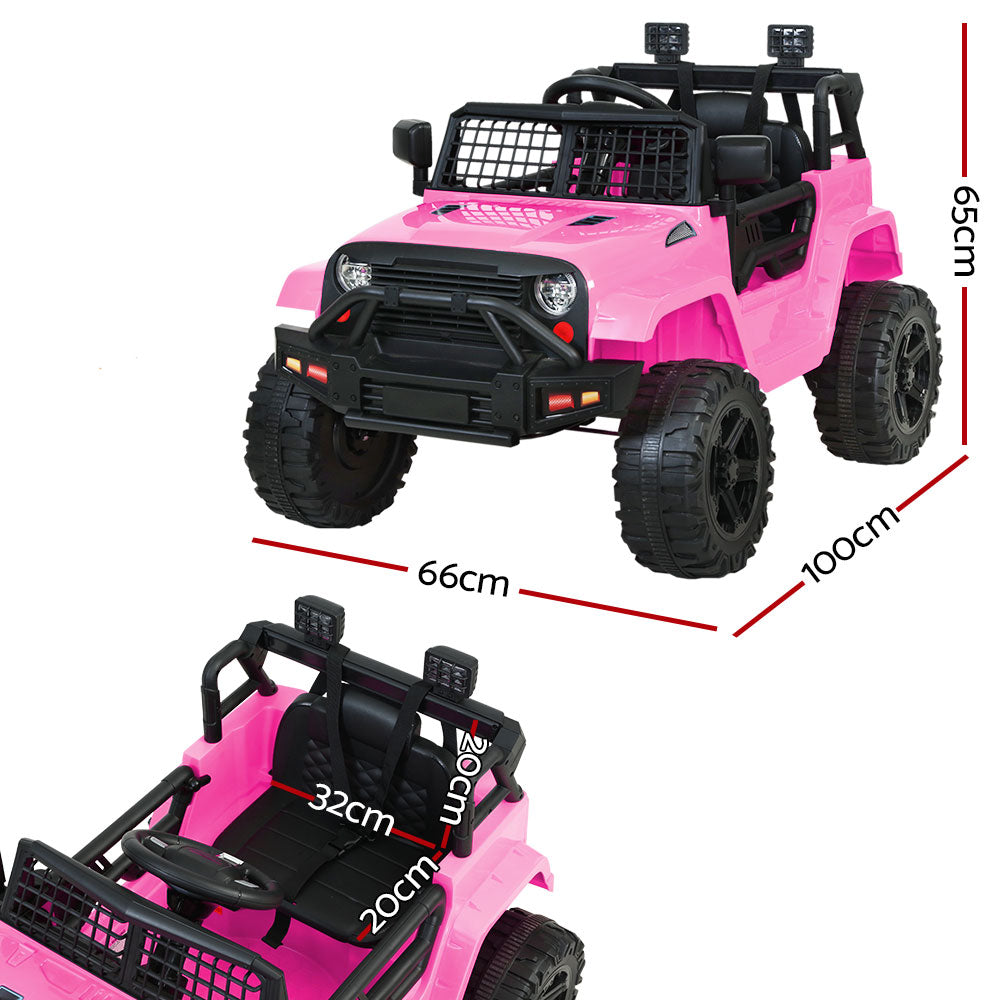 Kids Ride on Car Electric 12V Car Toys Jeep Battery Remote Control - Pink