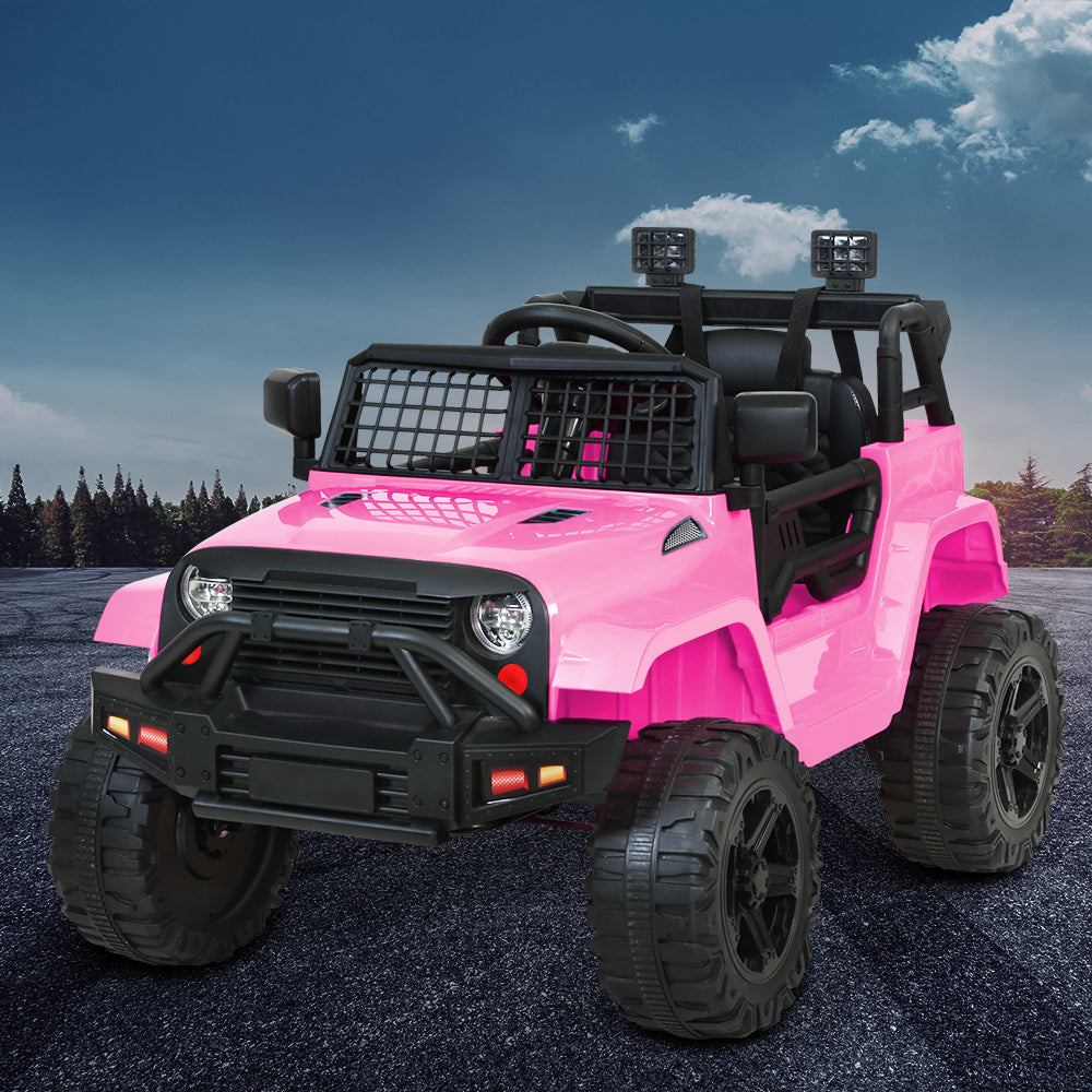 Kids Ride On Car Electric 12V Jeep Battery Remote Control Pink