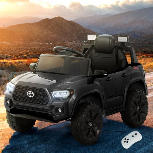 Toyota Ride On Car Kids Electric Toy Cars Tacoma Off Road Jeep 12V Battery - Black
