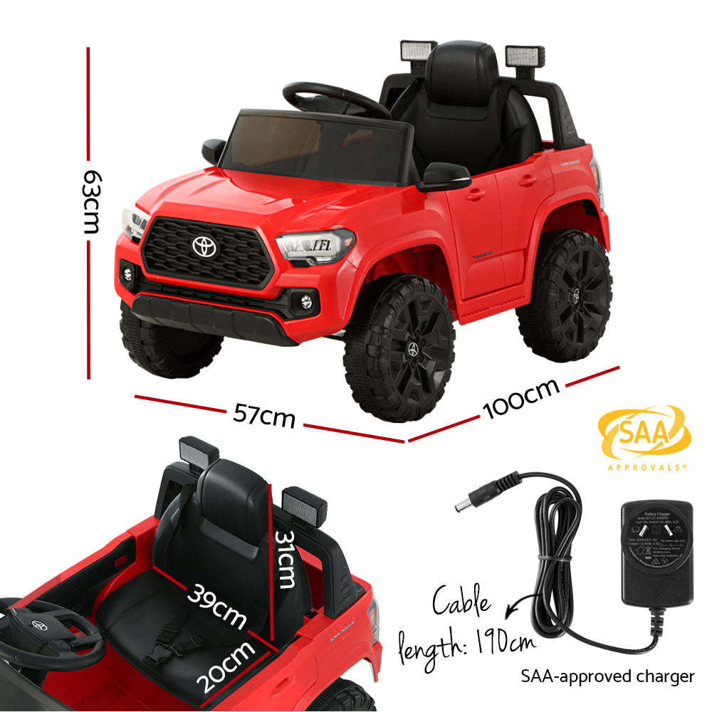 Toyota Ride On Car Kids Electric Toy Cars Tacoma Off Road Jeep 12V Battery - Red
