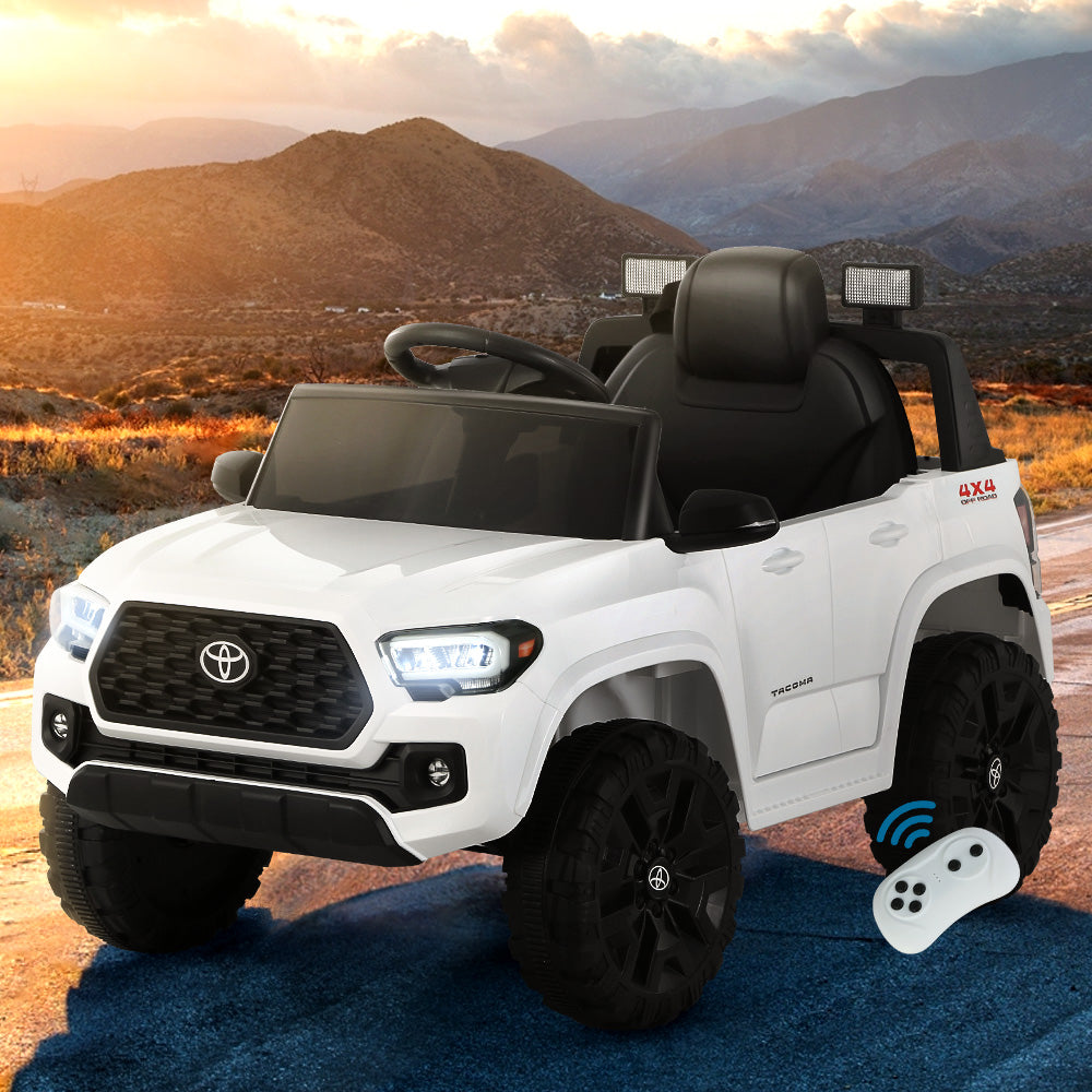 Toyota Ride On Car Kids Electric Toy Cars Tacoma Off Road Jeep 12V Battery - White