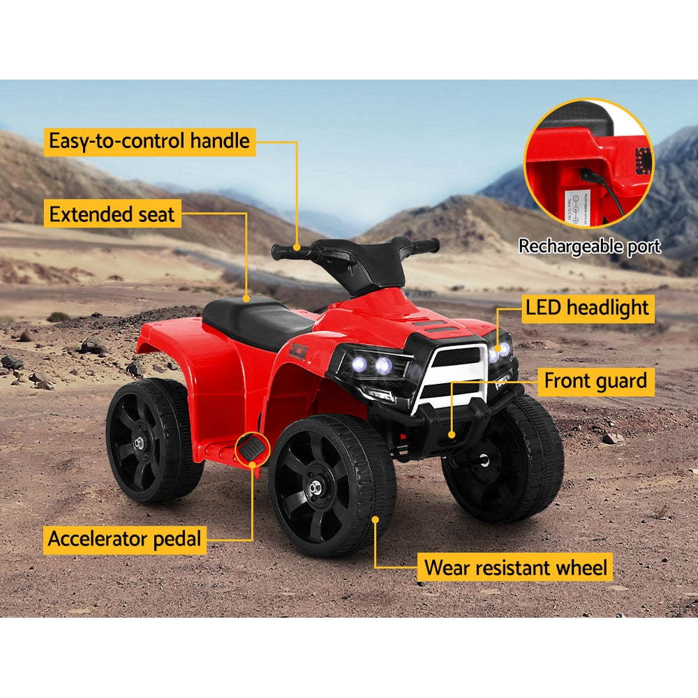 Kids Ride On ATV Quad Motorbike Car 4 Wheeler Electric Toys Battery - Red