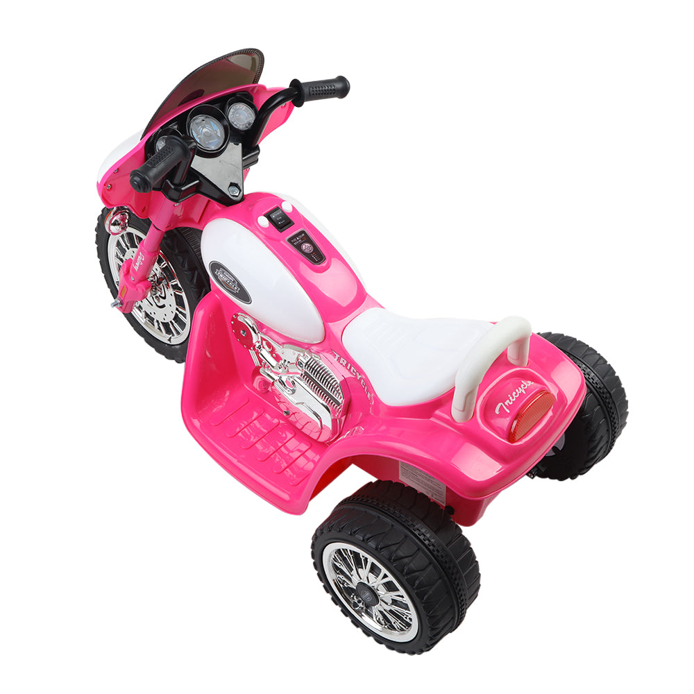 Kids Ride On Motorcycle Motorbike Car Harley Style Electric Toy Police Bike - Pink