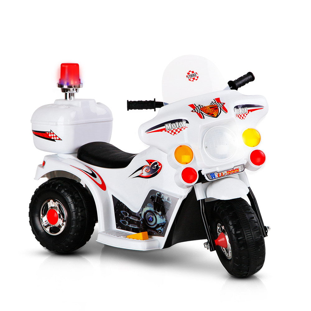 Kids Ride On Motorbike Motorcycle Car Toys - White