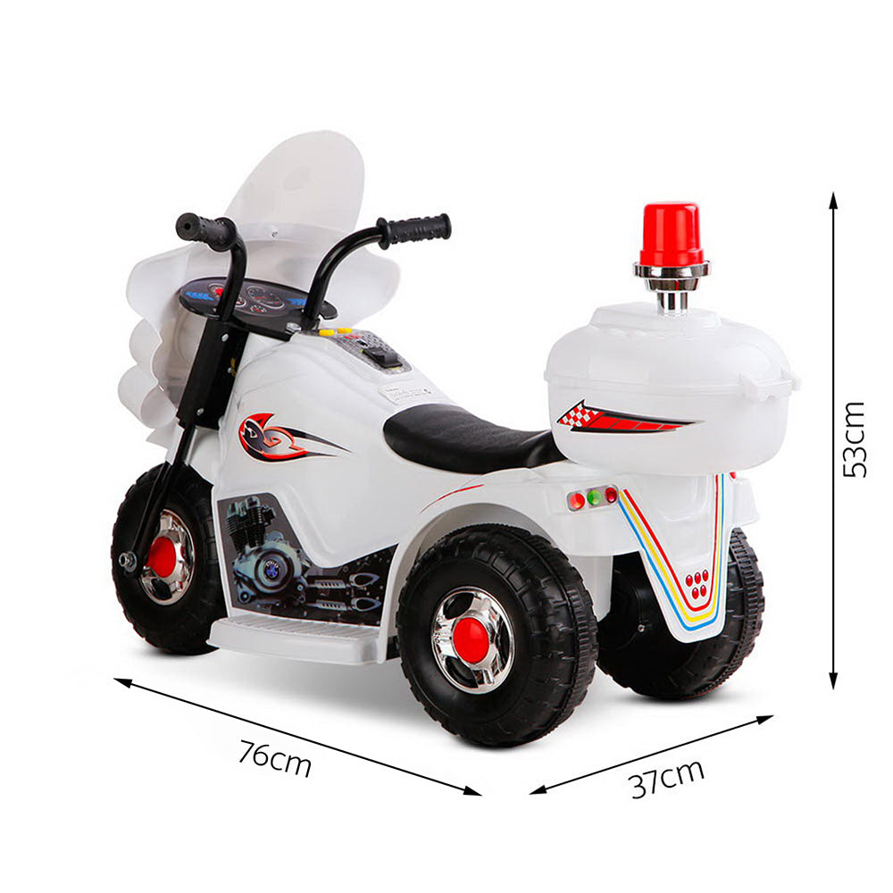 Kids Ride On Motorbike Motorcycle Car Toys - White