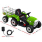 Ride On Car Tractor Trailer Toy Kids Electric Cars 12V Battery - Green