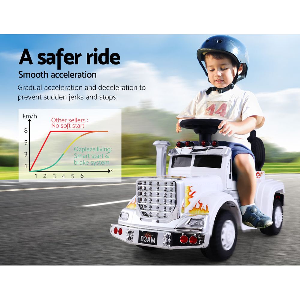 Ride On Cars Kids Electric Toys Car Battery Truck Childrens Motorbike Toy - White