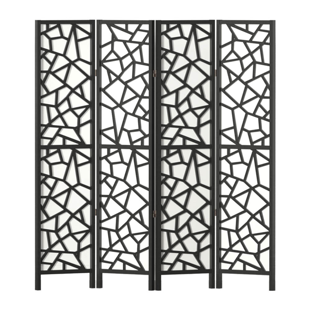 4 Panel Room Divider Screen 162x170cm - Black