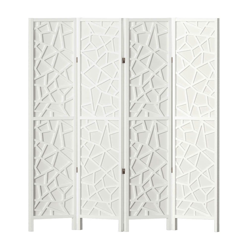 4 Panel Room Divider Screen 162x170cm - White