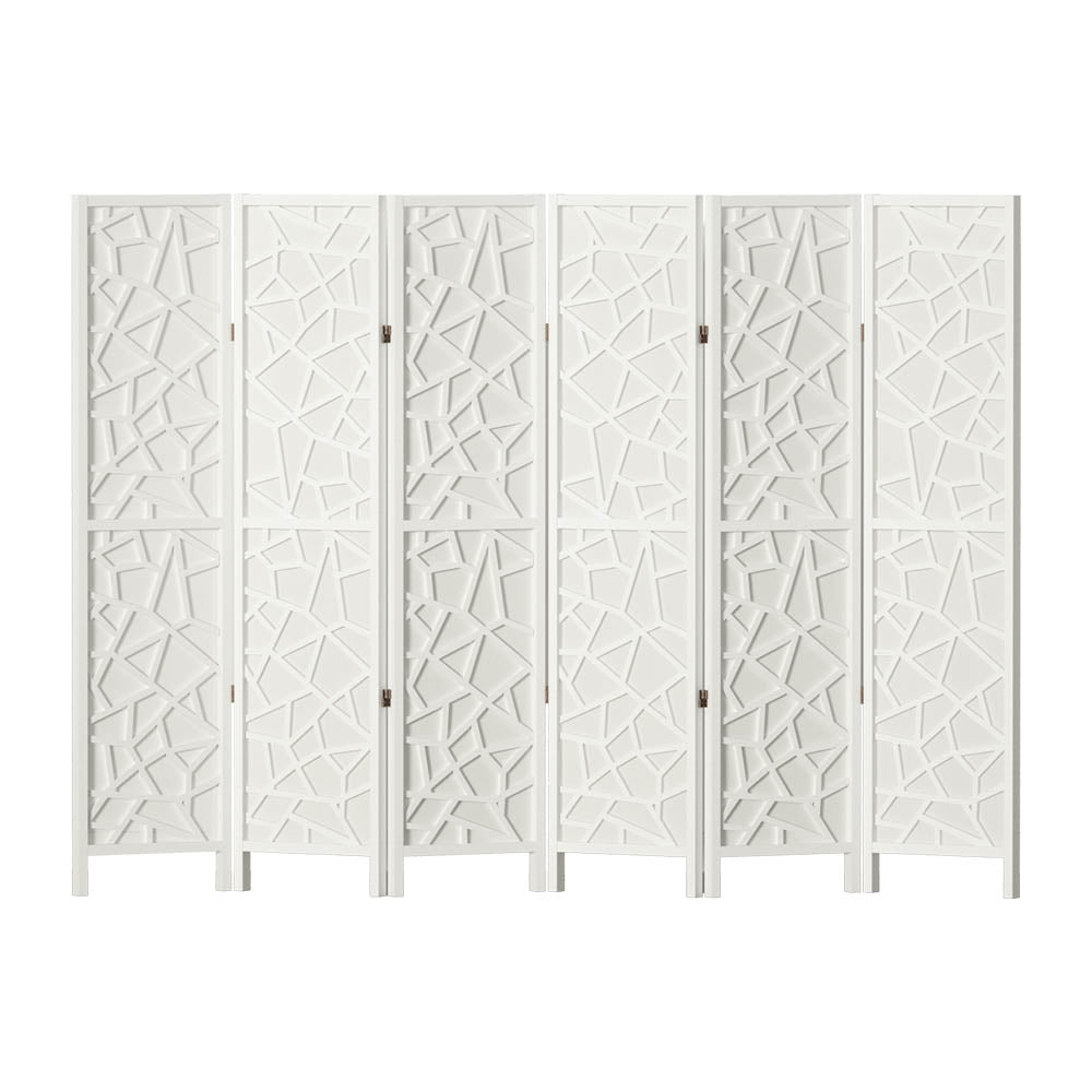 6 Panel Room Divider Screen 244x170cm - White
