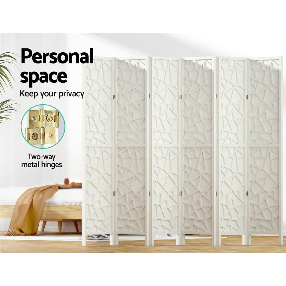 6 Panel Room Divider Screen 244x170cm - White