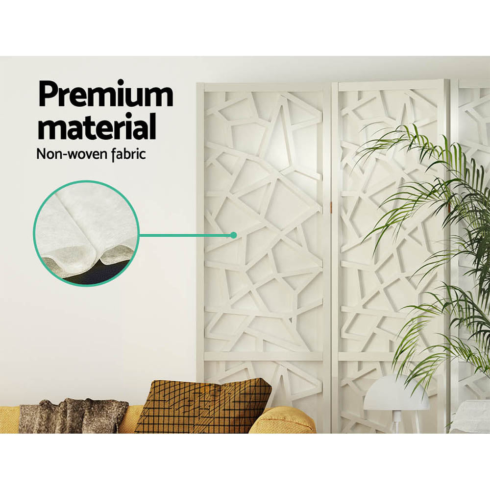 6 Panel Room Divider Screen 244x170cm - White