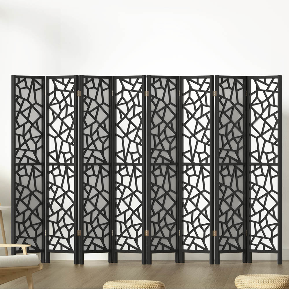 8 Panel Room Divider Screen 325x170cm - Black