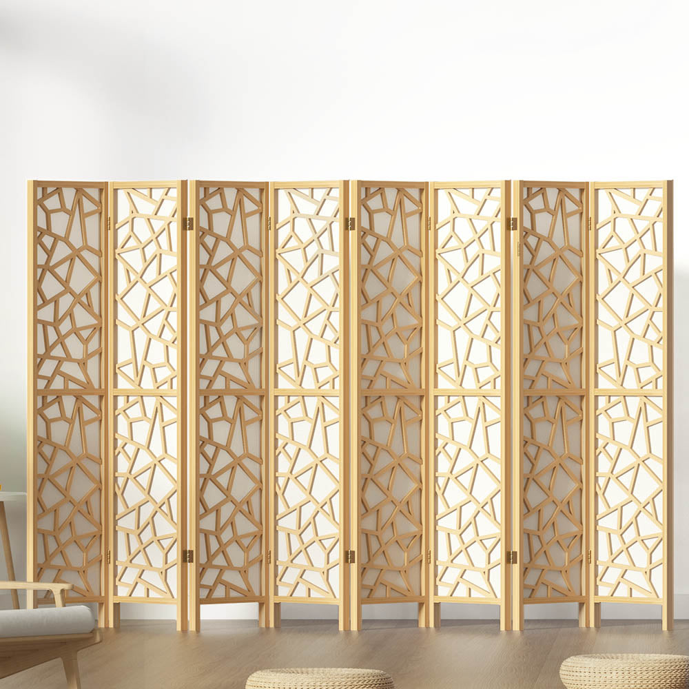 8 Panel Room Divider Screen 325x170cm - Natural