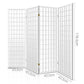 4 Panel Room Divider Screen 174x179cm - White