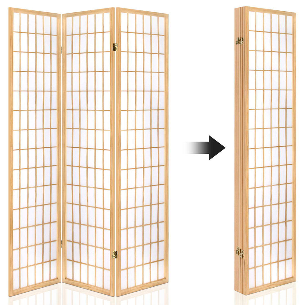 6 Panel Room Divider Screen 261x179cm - Natural