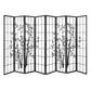 8 Panel Room Divider Screen 348x179cm Bamboo - Black & White