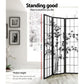 8 Panel Room Divider Screen 348x179cm Bamboo - Black & White