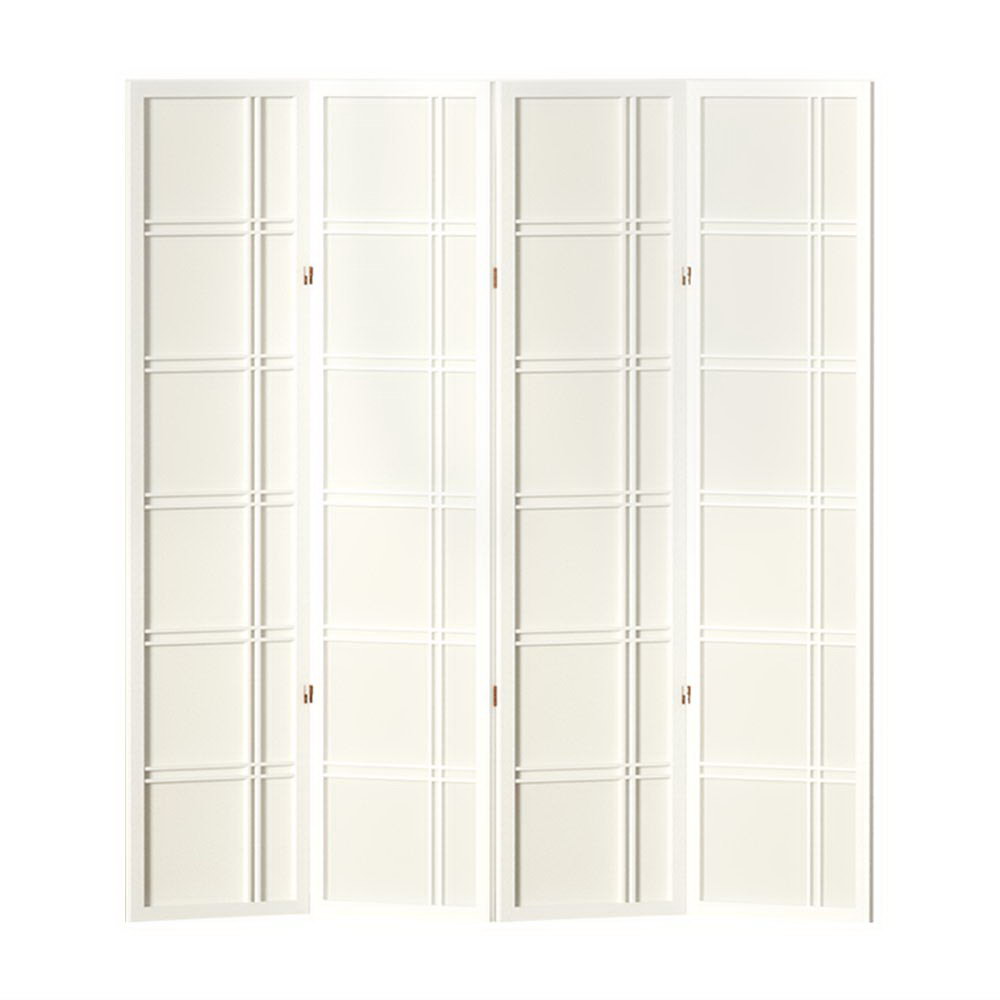 4 Panel Room Divider Screen 176x179cm - White