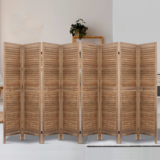 8 Panel Room Divider Screen 326x170cm - Oak