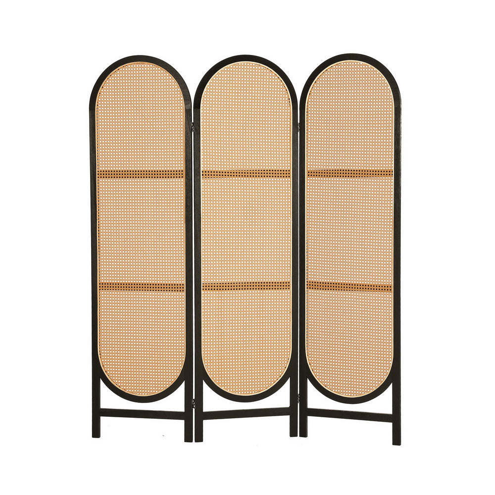 3 Panel Room Divider Screen 151x180cm Rattan - Brown