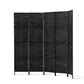 4 Panel Room Divider Screen 163x170cm Woven - Black