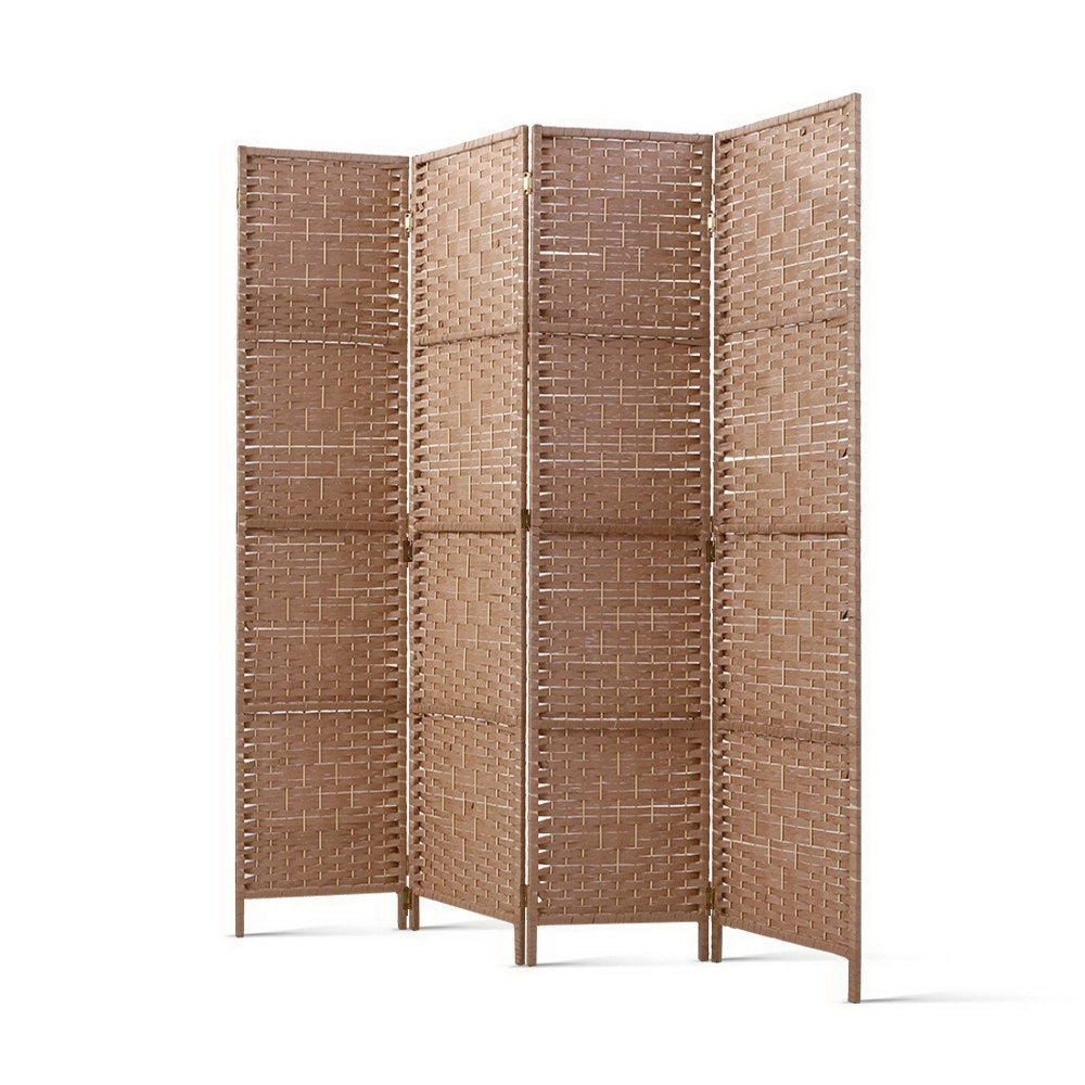 4 Panel Room Divider Screen 163x170cm Woven - Natural