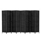 8 Panel Room Divider Screen 326x170cm Woven - Black